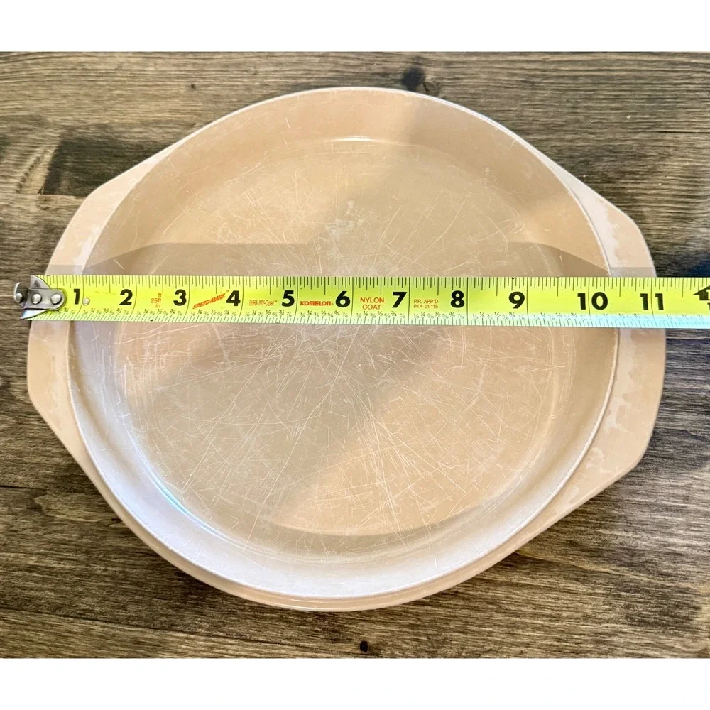 Anchor Hocking Microware Round Baking Dish 11in Beige Good PM480-T1 USA